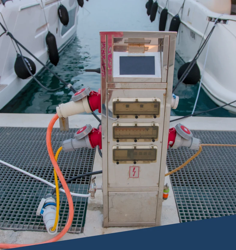 Electrical outlet for boats at dock